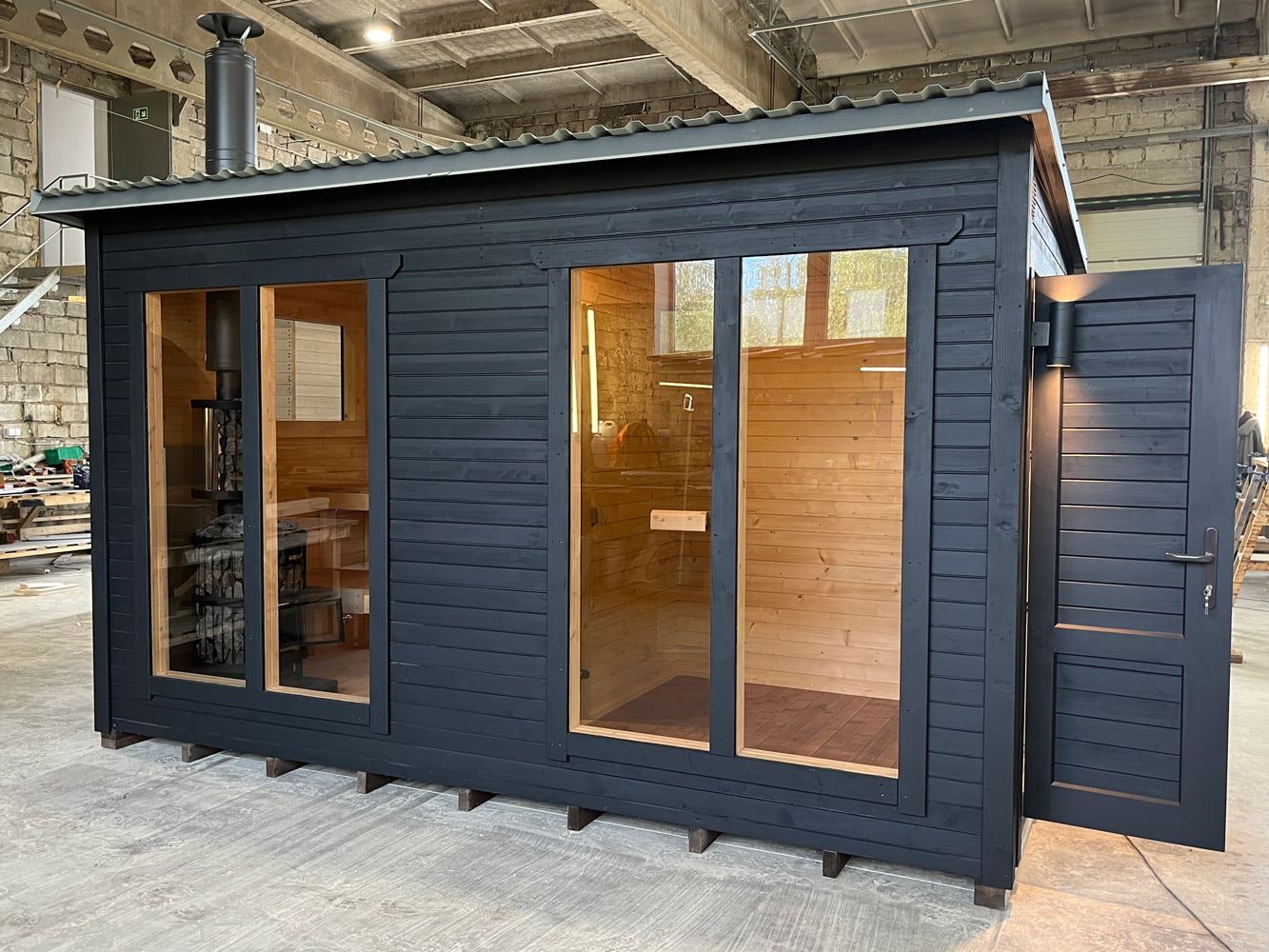 Box sauna with relaxation room (4m), LWDcnc