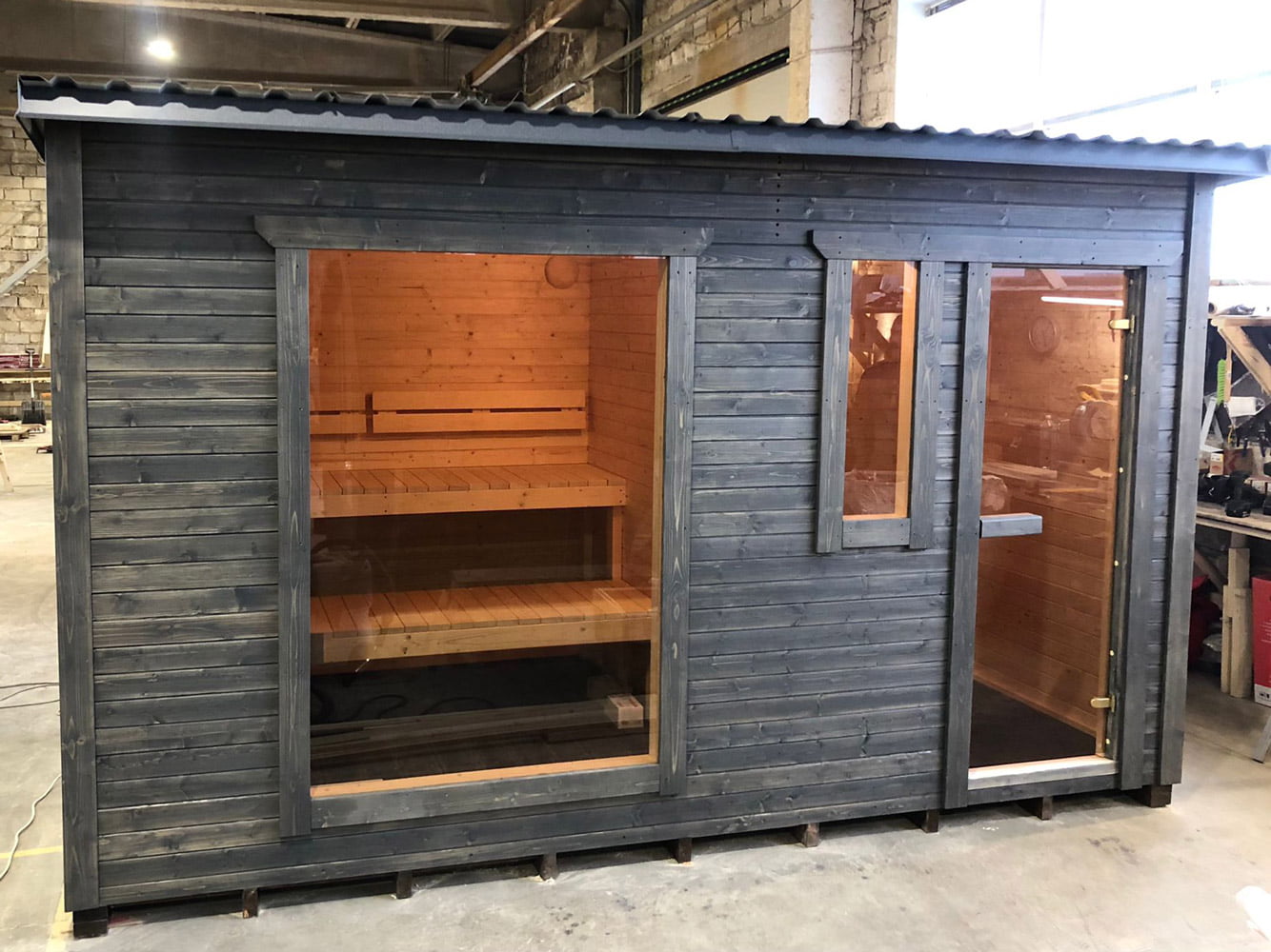 Box sauna with relaxation room (4m), LWDcnc