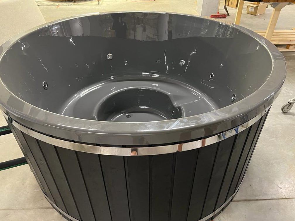 Standard hot tub with an external stove, fiberglass cover - Image 4