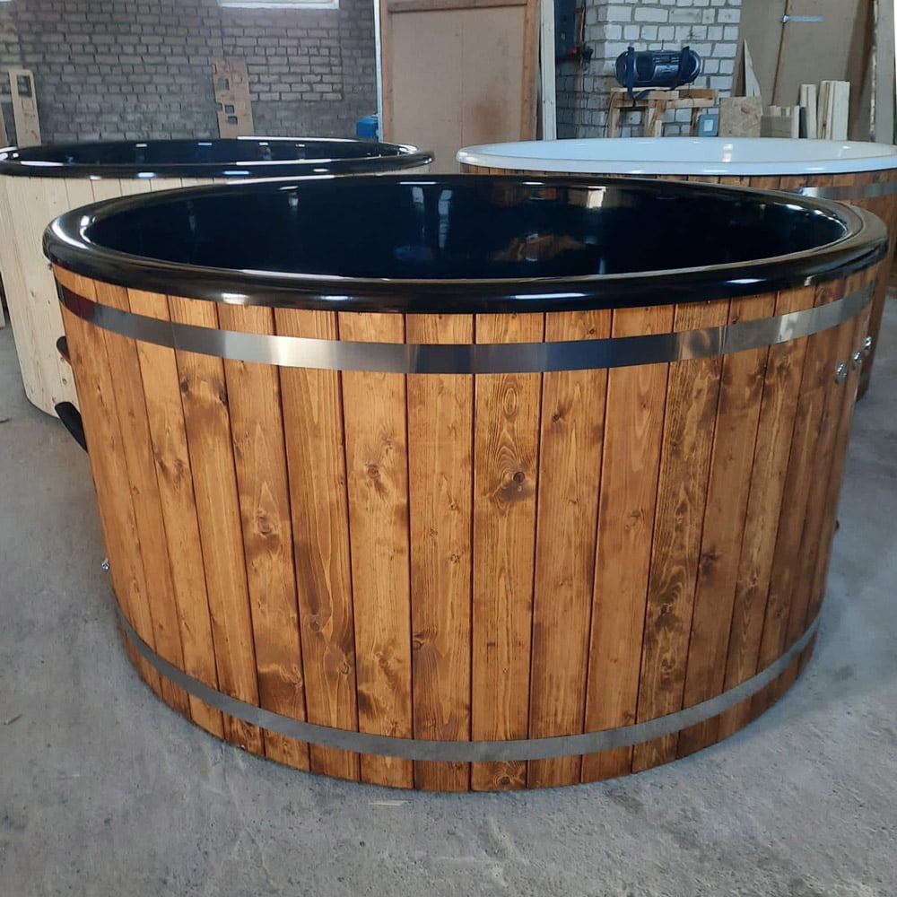Standard hot tub with an external stove, fiberglass cover - Image 3