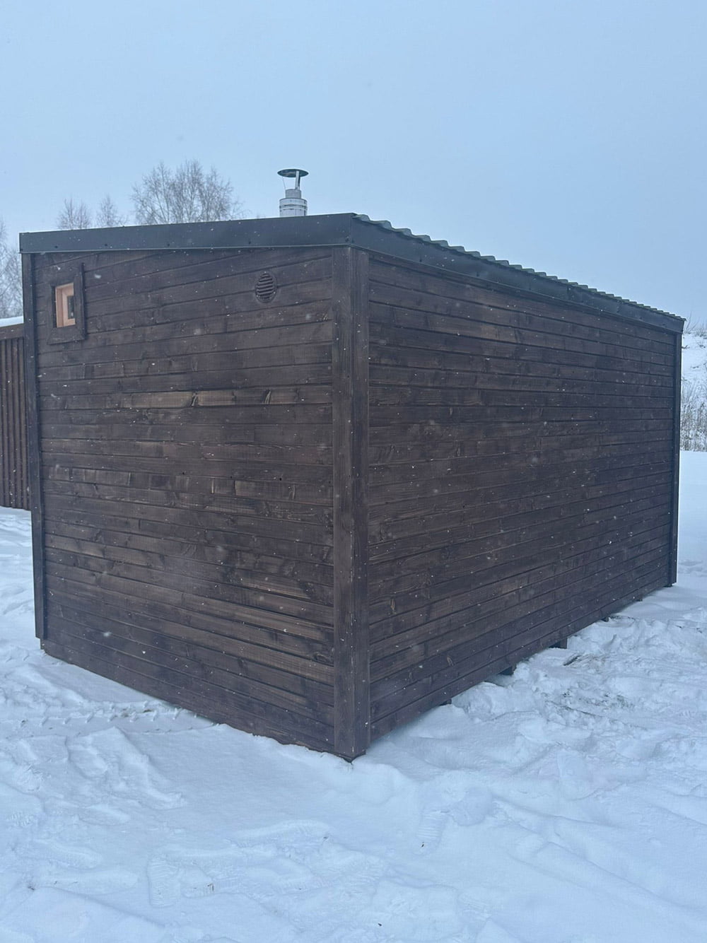 Thermo wood sauna room with an anteroom and shower, 4x2.5m, LWDcnc