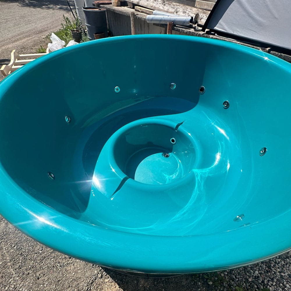 Hot tub with external stove, LED, hydro massage, LWDcnc.com