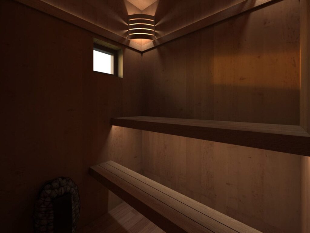 3D visualizations of wooden modular house (40m²), LWDcnc