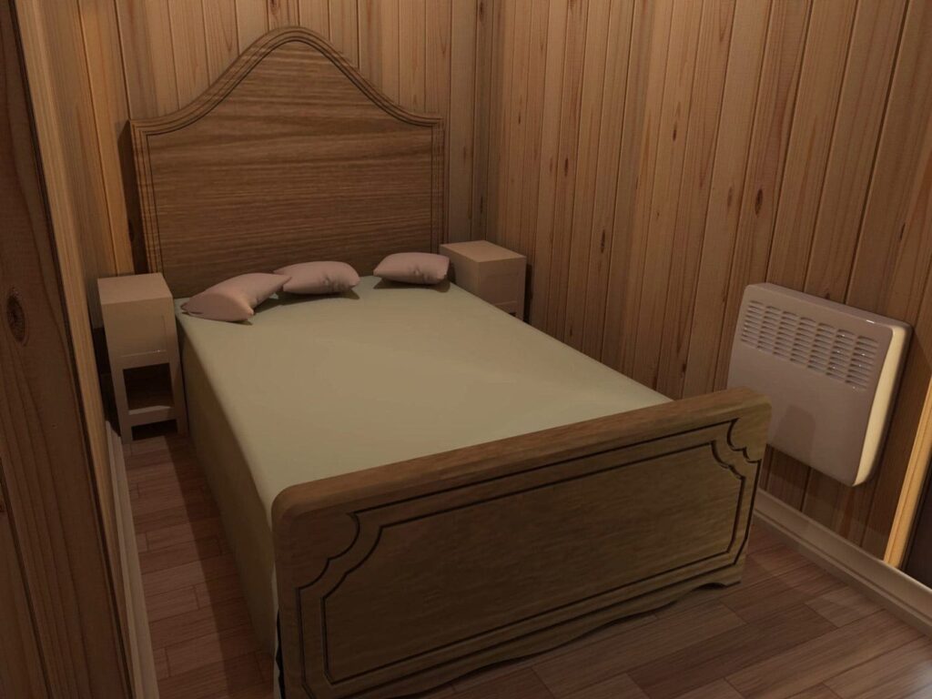 3D visualizations of wooden modular house (40m²), LWDcnc