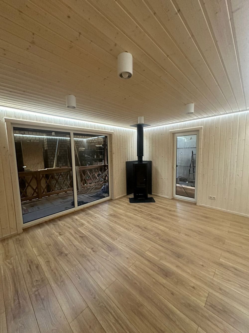 Wooden modular house (40m²) - living room, LWDcnc