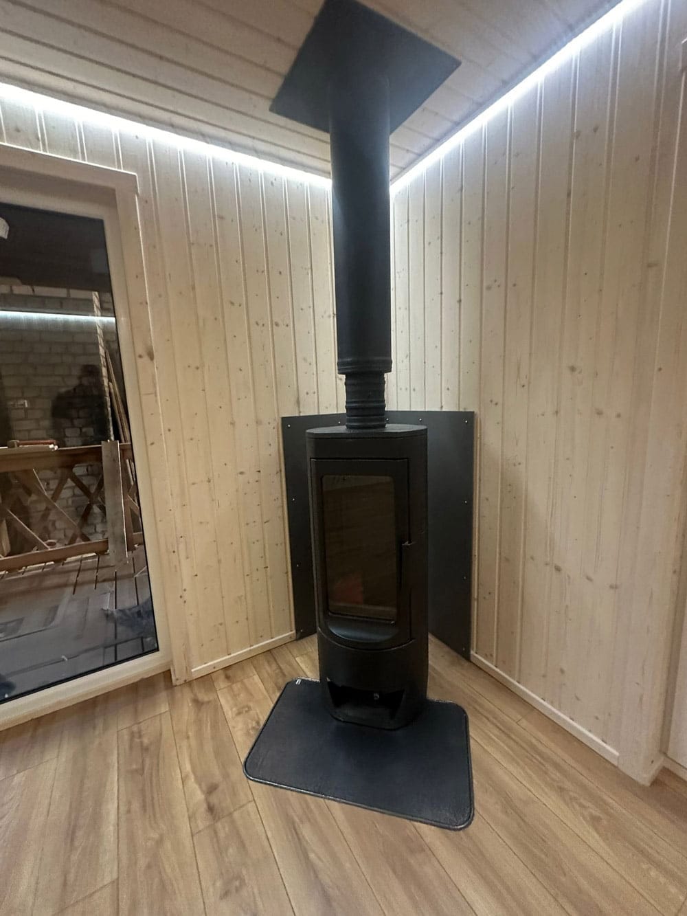 Wooden modular house (40m²) - fireplace, LWDcnc