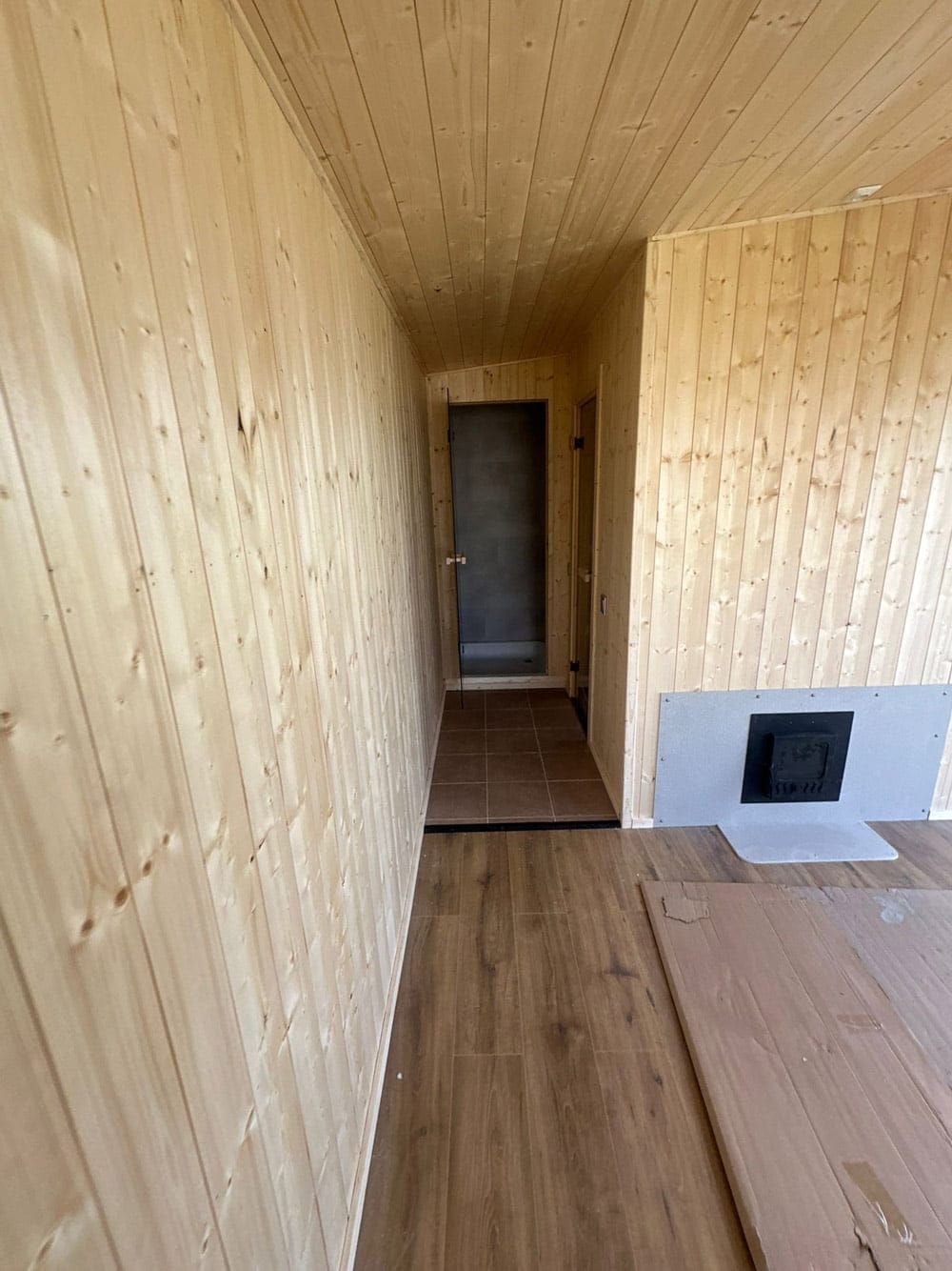 Insulated sauna house with shower (6x3m), relaxation room, LWDcnc
