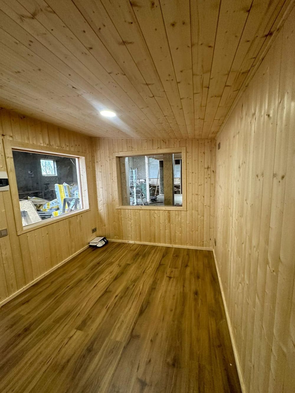 Insulated sauna house with shower (6x3m), relaxation room, LWDcnc