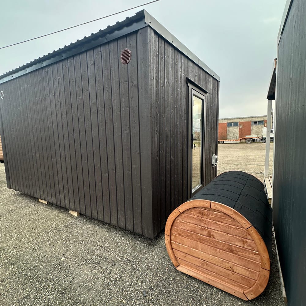 Insulated garden sauna with shower, 4x3m, LWDcnc