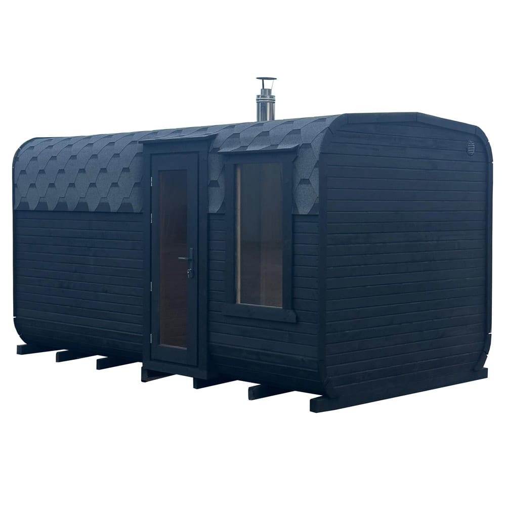 Quadro sauna with anteroom (4x2.4m), LWDcnc