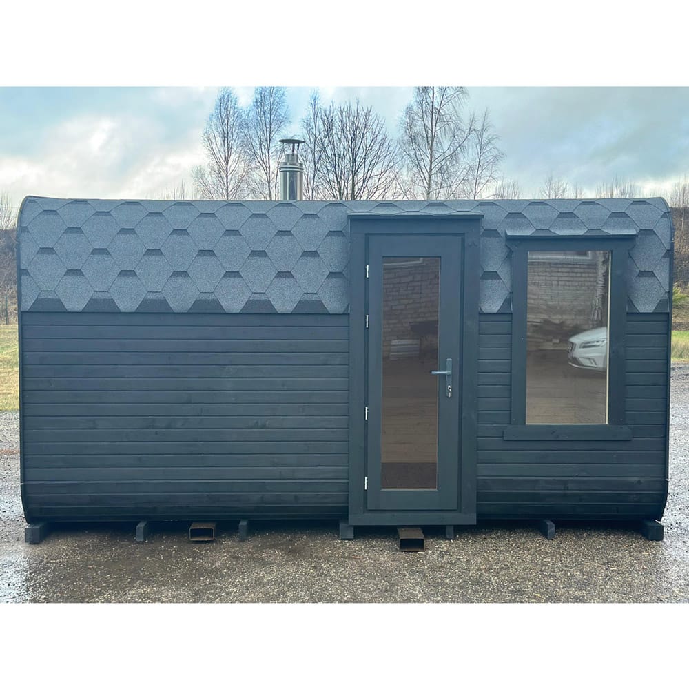 Quadro sauna with anteroom (4x2.4m), LWDcnc