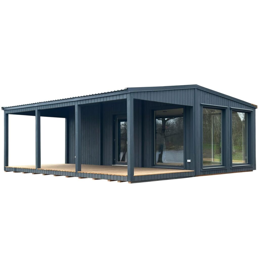 Wooden frame house with terrace, LWDcnc
