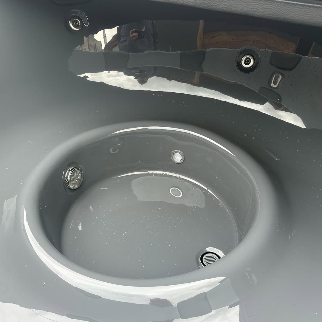 Round hot tub MARE with external stove - Image 10