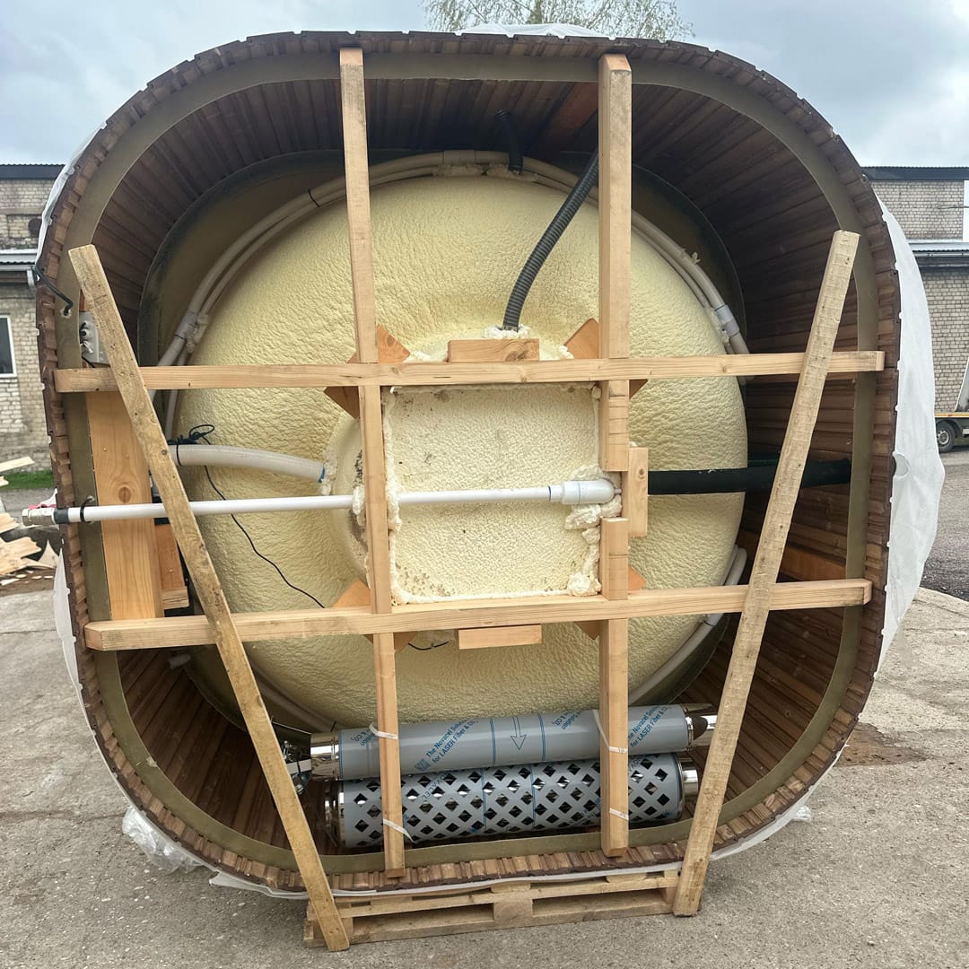 Round hot tub MARE with external stove - Image 16