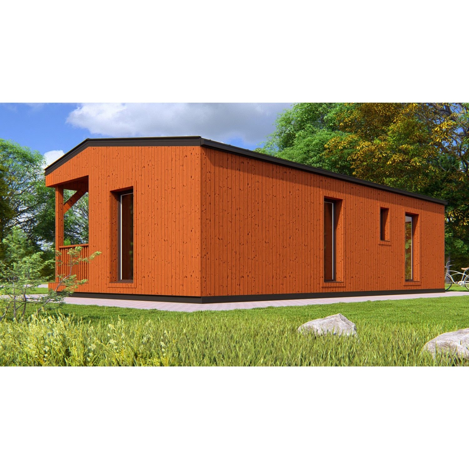 wood modular house, Latvia
