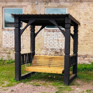 wooden swing with roof, lwdcnc.com